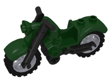 85983c01 - Motorcycle Vintage with Black Chassis and Light Bluish Gray Wheels