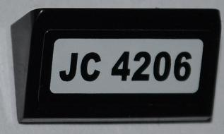 85984pb011 - Slope 30 1 x 2 x 2/3 with 'JC 4206' Pattern (Sticker) - Set 4206