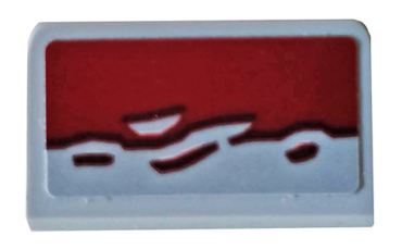85984pb239 - Slope 30 1 x 2 x 2/3 with Dark Red Broken Edge Pattern (Sticker) - Set 76078