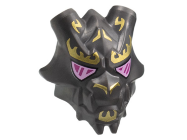 86211pb01 - Minifigure, Visor Mask Ninjago Crystal King with Large Gold Markings and Magenta and Bright Pink Eyes Pattern