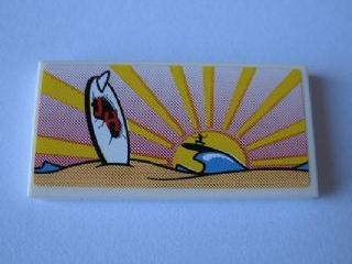 87079pb0047 - Tile 2 x 4 with Sunset and Beach Pattern (Sticker) - Set 10220