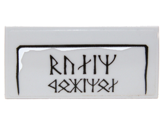 87079pb0116 - Tile 2 x 4 with Large Dwarvish Runes Logogram (Balin Fundinul) Pattern (Sticker) - Set 9473