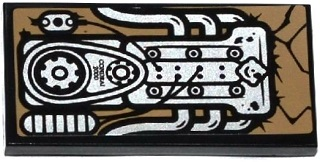 87079pb0217 - Tile 2 x 4 with Black 'CONDRAI 2000' on Silver Engine Pattern (Sticker) - Set 70745
