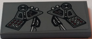 87079pb0418 - Tile 2 x 4 with Control Panels and Control Sticks Pattern (Sticker) - Set 75038