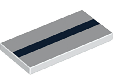 87079pb0566 - Tile 2 x 4 with Dark Blue Stripe Pattern