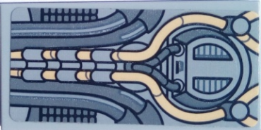 87079pb0622 - Tile 2 x 4 with SW Millennium Falcon Tan and Dark Bluish Gray Cables and Wires Pattern (Sticker) - Set 75105