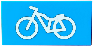 87079pb0823 - Tile 2 x 4 with White Bicycle Pattern