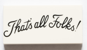 87079pb0932 - Tile 2 x 4 with Black Script 'That's all Folks!' Pattern