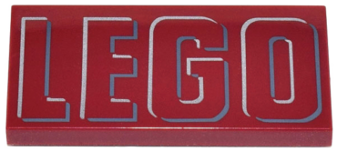 87079pb1046 - Tile 2 x 4 with Silver and Dark Bluish Gray Outlined 'LEGO' Pattern