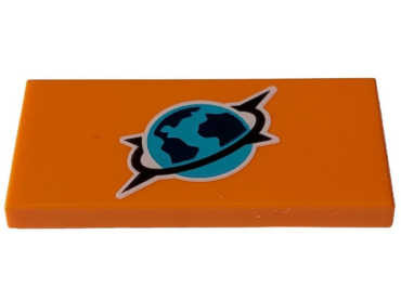 87079pb1292 - Tile 2 x 4 with Medium Azure, Dark Blue and Black Arctic Explorer Logo Pattern
