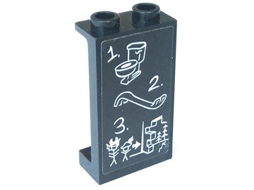 87544pb040 - Panel 1 x 2 x 3 with Side Supports - Hollow Studs with Toilet, Pry Bar and Escape Plan Pattern (Sticker) - Set 70591