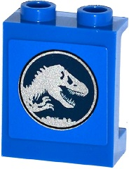 87552pb026 - Panel 1 x 2 x 2 with Side Supports - Hollow Studs with Jurassic World Logo Pattern (Sticker) - Set 75916