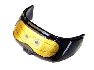 87612pb01 - Glass for Aircraft Fuselage Curved Forward 6 x 10 Top with Blue Eyes and Gold Goggles Pattern