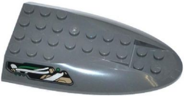 87615pb02L - Aircraft Fuselage Aft Section Curved Top 6 x 10 with Green and Silver Cables Pattern Model Left Side (Sticker) - Set 76009