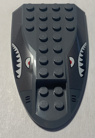 87615pb06 - Aircraft Fuselage Aft Section Curved Top 6 x 10 with Shark Face and '01' Pattern on Both Sides (Stickers) - Set 70613