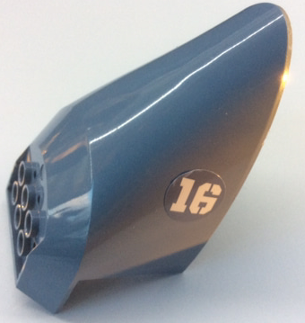 87616pb011 - Aircraft Fuselage Aft Section Curved Bottom 6 x 10 with White '16' Pattern on Both Sides (Stickers) - Set 70629