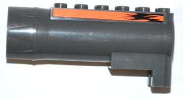 87944pb03 - Air Blast Launcher Receiver (Racers) with Orange Line with Black Flames Pattern on Both Sides (Stickers) - Set 7971