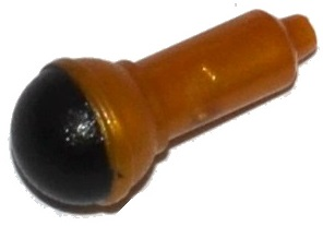 90370pb04 - Minifigure, Utensil Microphone with Black Top Half Screen Pattern