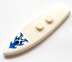 90397pb004 - Minifigure, Utensil Surfboard Standard with Black and Blue Waves and White Letter 'X' Pattern (Sticker) - Set 60011