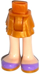 92250c00pb10 - Mini Doll Hips and Skirt Layered, Light Nougat Legs and Medium Lavender Shoes Pattern - Thick Hinge