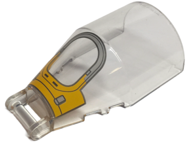 92279pb014 - Windscreen 6 x 4 x 2 Round with Bar Handle with Light Bluish Gray and Bright Light Orange SW Shin Hati's Starfighter Cockpit Pattern