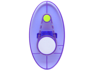 92747pb06 - Minifigure, Shield Elliptical with Dimensions Keystone Symbol with 1 Large White and 1 Small Lime Circles Pattern