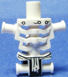 93060pb03 - Torso Skeleton, Angular Rib Cage with Black Holes and Cracks and White Loincloth Pattern