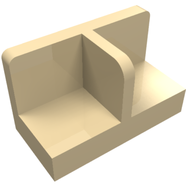 93095 - Panel 1 x 2 x 1 with Rounded Corners and Center Divider