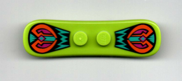 93218pb03 - Minifigure, Utensil Snowboard Small with Black, Dark Turquoise, Orange and Magenta Decoration Pattern (BAM)