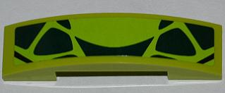 93273pb010 - Slope, Curved 4 x 1 x 2/3 Double with 9 Dark Green Scales Pattern (Sticker) - Set 9447
