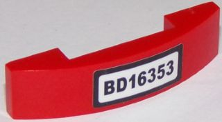 93273pb051 - Slope, Curved 4 x 1 x 2/3 Double with 'BD16353' Pattern (Sticker) - Set 60119