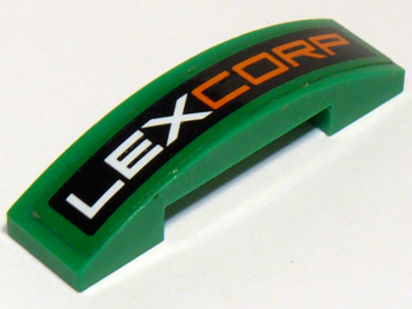 93273pb069 - Slope, Curved 4 x 1 x 2/3 Double with 'LEXCORP' Pattern (Sticker) - Set 76045