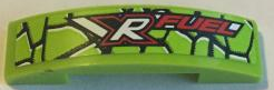 93273pb090 - Slope, Curved 4 x 1 x 2/3 Double with Snake Skin and 'XR FUEL' Pattern (Sticker) - Set 9095
