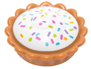 93568pb04 - Pie with White Cream Filling and Bright Light Orange, Dark Pink, Dark Turquoise, Lime, and Medium Lavender Sprinkles Pattern (BAM)