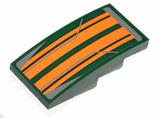 93606pb030 - Slope, Curved 4 x 2 with Orange Stripes Pattern (Sticker) - Set 75090