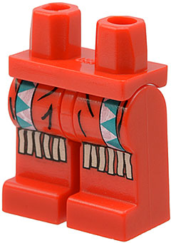 970c00pb0025 - Hips and Legs with Western Indians Dark Turquoise/White Triangles, Fringe Pattern
