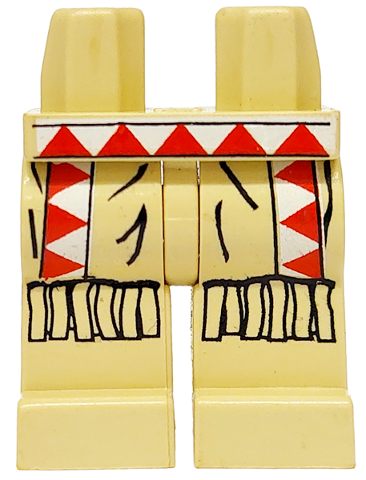 970c00pb0026 - Hips and Legs with Western Indians Red/White Triangles, Fringe Pattern