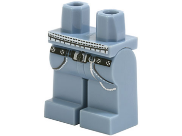 970c00pb0075 - Hips and Legs with Black Belt, Pockets and White and Silver Pattern