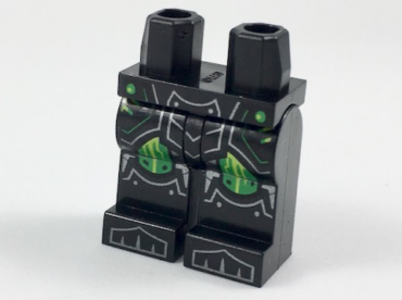 970c00pb0769 - Hips and Legs with Silver Armor Lines, Green Knee Pads with Lime Streaks Pattern