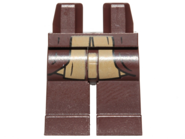 970c00pb0814 - Hips and Legs with Dark Tan Jedi Robe Pattern