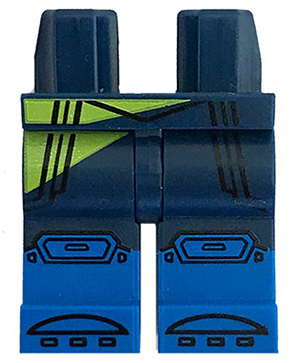 970c00pb0920 - Hips and Legs with Blue Boots, Knee Pads, Straps and Lime Stripe Pattern