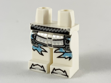 970c00pb0988 - Hips and Legs with Silver Belt, Trim, Toes and Medium Azure Icicles Pattern