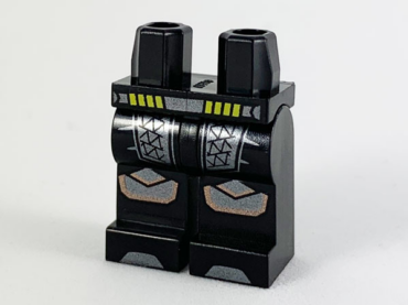 970c00pb1007 - Hips and Legs with Yellow and Pearl Dark Gray Belt, Thigh Armor Spikes and Knee Pads with Copper Trim Pattern