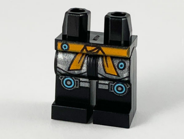 970c00pb1072 - Hips and Legs with Orange Sash, Silver Armor Plates and Medium Azure Circles Pattern