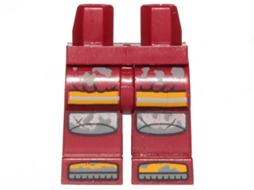 970c00pb1098 - Hips and Legs with Silver and Bright Light Orange Knee Pads and Boots Pattern