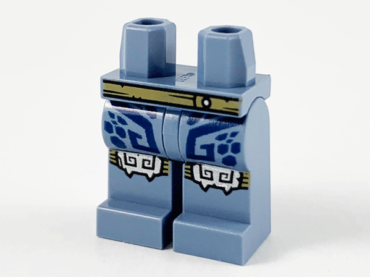 970c00pb1170 - Hips and Legs with Dark Tan Belt, Dark Blue Scales, Filigree and Silver Snake Head Knee Armor Pattern