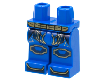 970c00pb1269 - Hips and Legs with Gold Belt, Knee Pads, Toes, Dark Blue Coattails Pattern