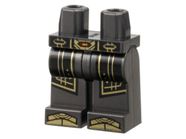 970c00pb1507 - Hips and Legs with Black Robe Ends with Gold Trim, Orange Buckle, Shoe Tips Pattern