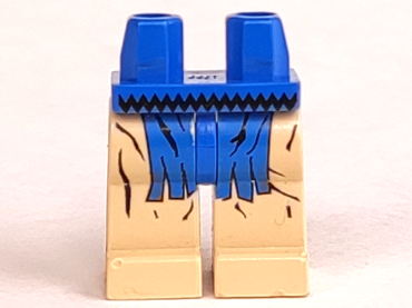 970c02pb01 - Hips and Tan Legs with Western Indians Black Belt and Blue Fringe Pattern