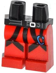 970c05pb07 - Hips and Red Legs with Black Harness with Blue Carabiner Pattern